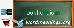 WordMeaning blackboard for oophoridium